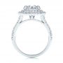 14k White Gold 14k White Gold Double Halo French Cut Diamond Engagement Ring - Front View -  105985 - Thumbnail