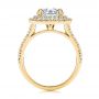 18k Yellow Gold 18k Yellow Gold Double Halo French Cut Diamond Engagement Ring - Front View -  105985 - Thumbnail