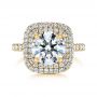 14k Yellow Gold 14k Yellow Gold Double Halo French Cut Diamond Engagement Ring - Top View -  105985 - Thumbnail