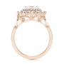 18k Rose Gold 18k Rose Gold Double Halo Pear Moissanite Engagement Ring - Front View -  105108 - Thumbnail