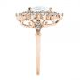 18k Rose Gold 18k Rose Gold Double Halo Pear Moissanite Engagement Ring - Side View -  105108 - Thumbnail