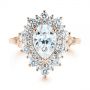 14k Rose Gold 14k Rose Gold Double Halo Pear Moissanite Engagement Ring - Top View -  105108 - Thumbnail