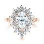 18k Rose Gold 18k Rose Gold Double Halo Pear Moissanite Engagement Ring - Top View -  105108 - Thumbnail