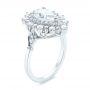  Platinum Double Halo Pear Moissanite Engagement Ring - Three-Quarter View -  105108 - Thumbnail