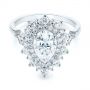  Platinum Double Halo Pear Moissanite Engagement Ring - Flat View -  105108 - Thumbnail