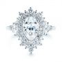  Platinum Double Halo Pear Moissanite Engagement Ring - Top View -  105108 - Thumbnail