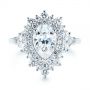 18k White Gold 18k White Gold Double Halo Pear Moissanite Engagement Ring - Top View -  105108 - Thumbnail