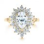 18k Yellow Gold 18k Yellow Gold Double Halo Pear Moissanite Engagement Ring - Top View -  105108 - Thumbnail