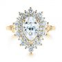 14k Yellow Gold 14k Yellow Gold Double Halo Pear Moissanite Engagement Ring - Top View -  105108 - Thumbnail