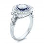 Double Halo Sapphire And Diamond Engagement Ring - Three-Quarter View -  101986 - Thumbnail