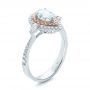  18K Gold And 14k Rose Gold 18K Gold And 14k Rose Gold Double Halo White And Fancy Pink Diamond Engagement Ring - Three-Quarter View -  101951 - Thumbnail