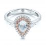  Platinum And 14k Rose Gold Platinum And 14k Rose Gold Double Halo White And Fancy Pink Diamond Engagement Ring - Flat View -  101951 - Thumbnail