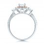  18K Gold And 18k Rose Gold Double Halo White And Fancy Pink Diamond Engagement Ring - Front View -  101951 - Thumbnail