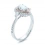  18K Gold And 14k White Gold 18K Gold And 14k White Gold Double Halo White And Fancy Pink Diamond Engagement Ring - Three-Quarter View -  101951 - Thumbnail