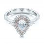  Platinum And 18k White Gold Platinum And 18k White Gold Double Halo White And Fancy Pink Diamond Engagement Ring - Flat View -  101951 - Thumbnail