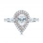  18K Gold And Platinum 18K Gold And Platinum Double Halo White And Fancy Pink Diamond Engagement Ring - Top View -  101951 - Thumbnail