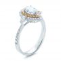  Platinum And 14k Yellow Gold Platinum And 14k Yellow Gold Double Halo White And Fancy Pink Diamond Engagement Ring - Three-Quarter View -  101951 - Thumbnail