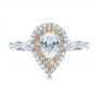  18K Gold And 14k Yellow Gold 18K Gold And 14k Yellow Gold Double Halo White And Fancy Pink Diamond Engagement Ring - Top View -  101951 - Thumbnail
