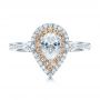  18K Gold And 14k Yellow Gold 18K Gold And 14k Yellow Gold Double Halo White And Fancy Pink Diamond Engagement Ring - Top View -  101951 - Thumbnail