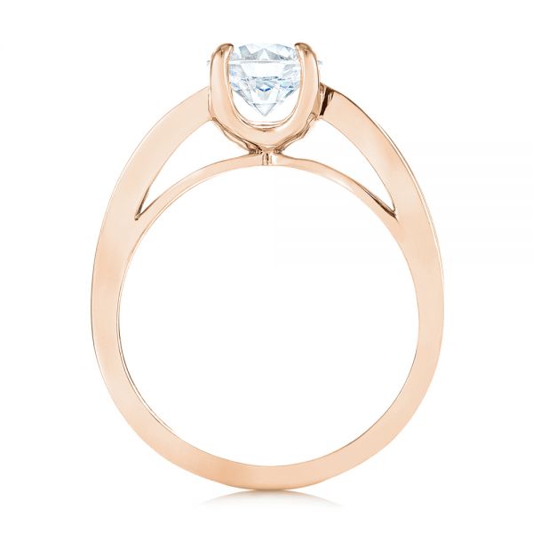 18k Rose Gold 18k Rose Gold Double Strand Solitaire Diamond Engagement Ring - Front View -  105179