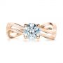 14k Rose Gold 14k Rose Gold Double Strand Solitaire Diamond Engagement Ring - Top View -  105179 - Thumbnail