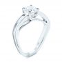 18k White Gold Double Strand Solitaire Diamond Engagement Ring - Three-Quarter View -  105179 - Thumbnail