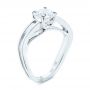 18k White Gold Double Strand Solitaire Diamond Engagement Ring - Three-Quarter View -  105179 - Thumbnail