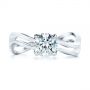 18k White Gold Double Strand Solitaire Diamond Engagement Ring - Top View -  105179 - Thumbnail