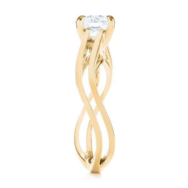 14k Yellow Gold 14k Yellow Gold Double Strand Solitaire Diamond Engagement Ring - Side View -  105179