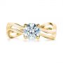 18k Yellow Gold 18k Yellow Gold Double Strand Solitaire Diamond Engagement Ring - Top View -  105179 - Thumbnail