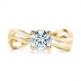 14k Yellow Gold 14k Yellow Gold Double Strand Solitaire Diamond Engagement Ring - Top View -  105179 - Thumbnail