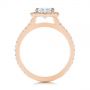 14k Rose Gold 14k Rose Gold Dual Shank Interlocking Moissanite Halo Engagement Ring - Front View -  105720 - Thumbnail