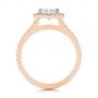 18k Rose Gold 18k Rose Gold Dual Shank Interlocking Moissanite Halo Engagement Ring - Front View -  105720 - Thumbnail