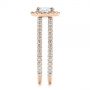 18k Rose Gold 18k Rose Gold Dual Shank Interlocking Moissanite Halo Engagement Ring - Side View -  105720 - Thumbnail