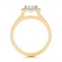 14k Yellow Gold 14k Yellow Gold Dual Shank Interlocking Moissanite Halo Engagement Ring - Front View -  105720 - Thumbnail