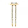18k Yellow Gold 18k Yellow Gold Dual Shank Interlocking Moissanite Halo Engagement Ring - Side View -  105720 - Thumbnail