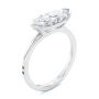  Platinum East West Half Bezel Marquise Diamond Engagement Ring - Three-Quarter View -  108550 - Thumbnail