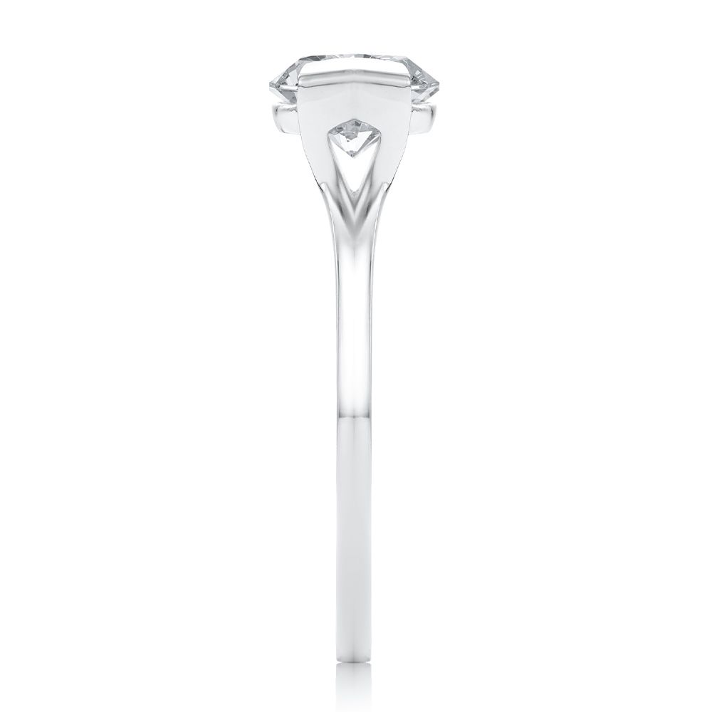  Platinum East West Half Bezel Marquise Diamond Engagement Ring - Side View -  108550 - Thumbnail