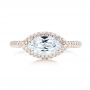 14k Rose Gold 14k Rose Gold East-west Halo Diamond Engagement Ring - Top View -  103065 - Thumbnail
