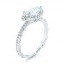 18k White Gold East-west Halo Diamond Engagement Ring - Three-Quarter View -  103065 - Thumbnail
