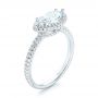 14k White Gold 14k White Gold East-west Halo Diamond Engagement Ring - Three-Quarter View -  103065 - Thumbnail