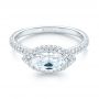  Platinum Platinum East-west Halo Diamond Engagement Ring - Flat View -  103065 - Thumbnail