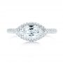 18k White Gold East-west Halo Diamond Engagement Ring - Top View -  103065 - Thumbnail