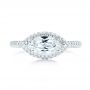 18k White Gold East-west Halo Diamond Engagement Ring - Top View -  103065 - Thumbnail