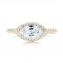14k Yellow Gold 14k Yellow Gold East-west Halo Diamond Engagement Ring - Top View -  103065 - Thumbnail