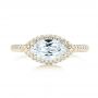 18k Yellow Gold 18k Yellow Gold East-west Halo Diamond Engagement Ring - Top View -  103065 - Thumbnail