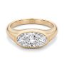 14k Rose Gold 14k Rose Gold East West Moval Diamond Engagement Ring - Flat View -  108341 - Thumbnail