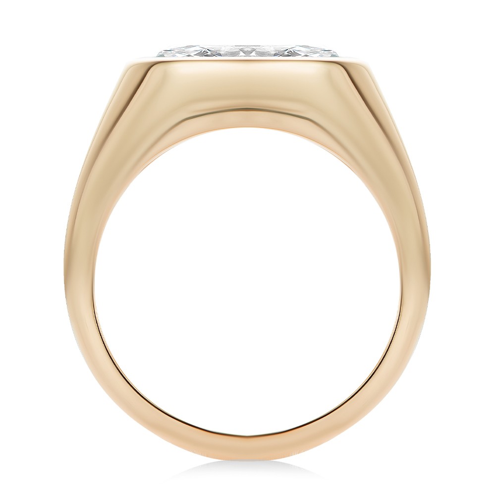 14k Rose Gold 14k Rose Gold East West Moval Diamond Engagement Ring - Front View -  108341