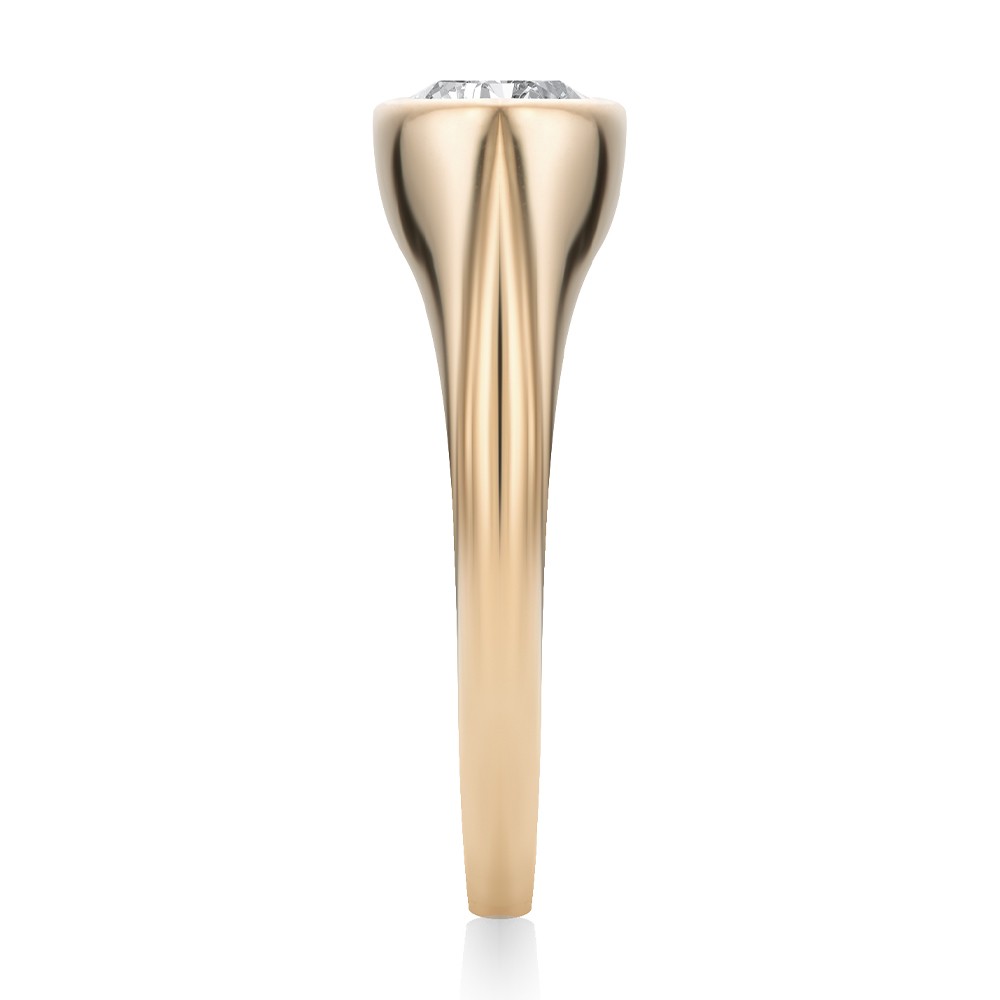 14k Rose Gold 14k Rose Gold East West Moval Diamond Engagement Ring - Side View -  108341