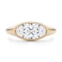 14k Rose Gold 14k Rose Gold East West Moval Diamond Engagement Ring - Top View -  108341 - Thumbnail